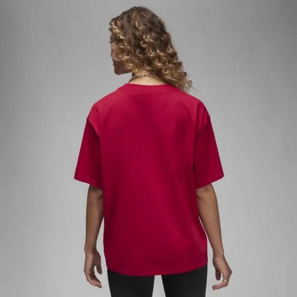 BNWT WOMEN'S NIKE JORDAN BOXY GRAPHIC RED SHORT SLEEVE TEE US SIZE LARGE (L) - Picture 2 of 11
